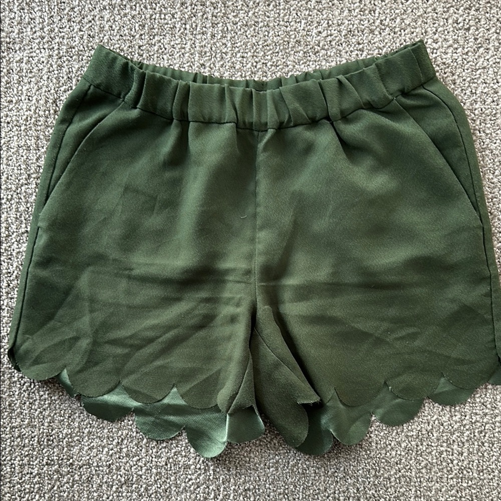 Madewell Green Women's Scalloped Shorts, XS